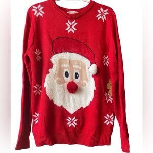 NWT POOF CHRISTMAS SANTA SWEATER
